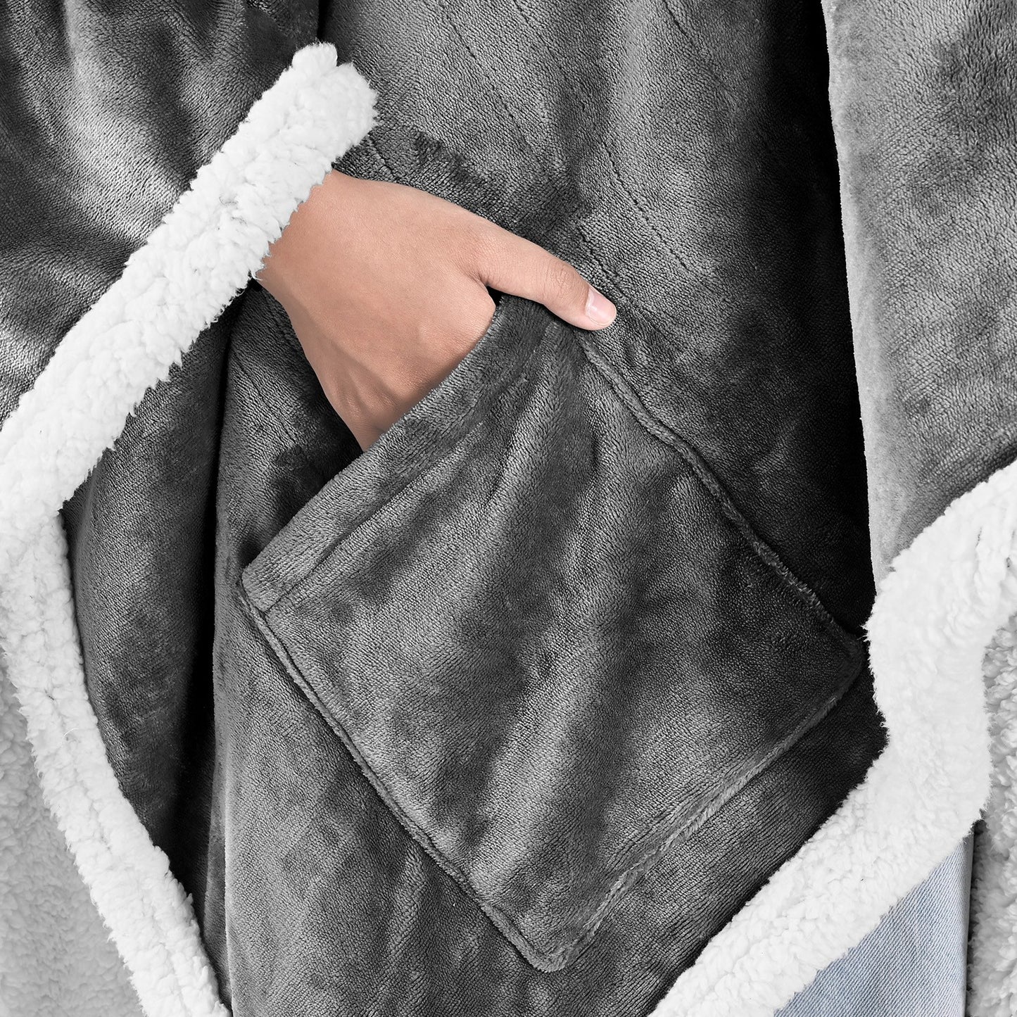 VEVOR Heated Wearable Blanket Electric Shawl Hoodie 5 Heat Levels Auto Shut Off